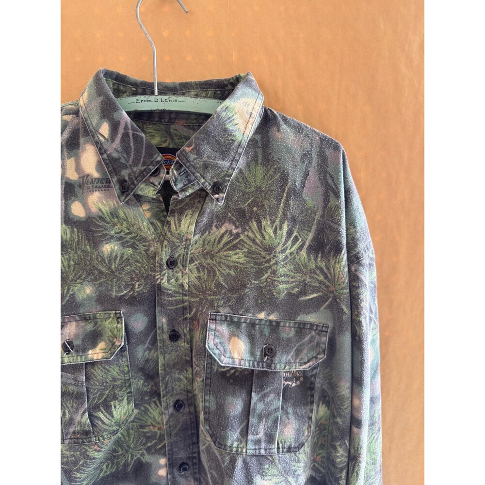 Vintage 90s Camo Button Up | Dickies | West Pine Camouflage | XXL | Workwear
